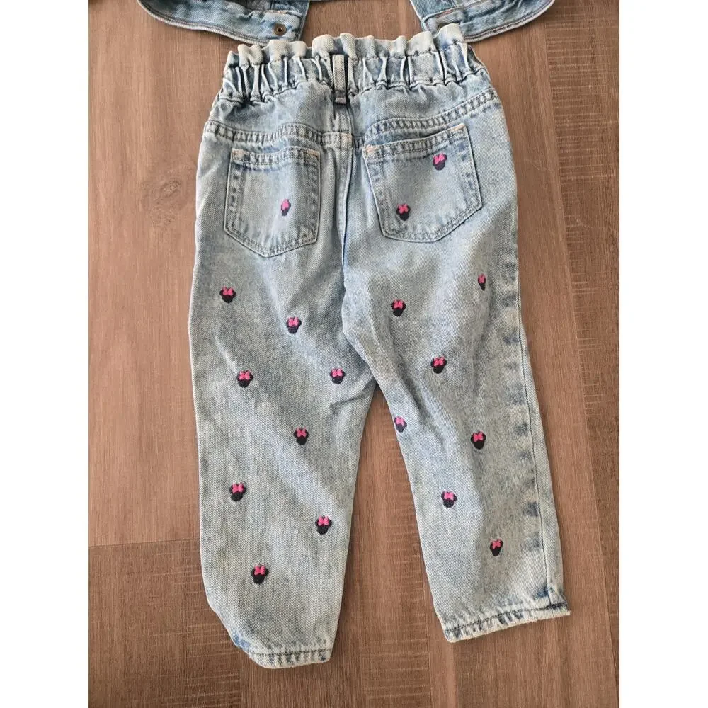 Gap Baby Disney Minnie Mouse Jean Jacket & Pants Set Size 3T Toddler Girls